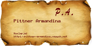 Pittner Armandina névjegykártya